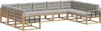 vidaXL Conjunto De Sof&aacute;s De Exterior 9 Uds. Blanco Y Gris Claro Vidaxl