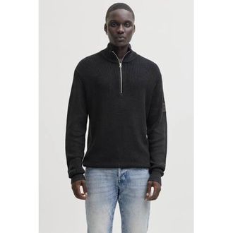 Jack & Jones ESSENTIALS trui rib gebreid zwart