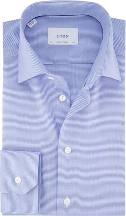 Eton Overhemden, Heren, Blauw, L, Blauw zakelijk overhemd