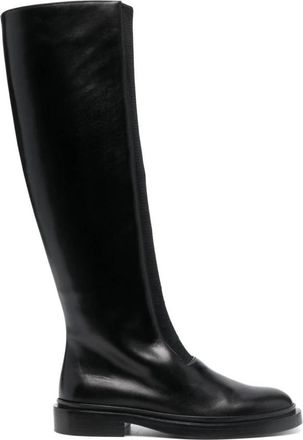 Jil Sander Zwarte Elegante Hoge Laarzen - Dames - Hoge Laarzen - Zwart - 36 EU - Leer - Schoenen