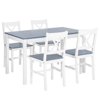 Beliani Conjunto De Comedor 4 Sillas Mesa Rectangular 120 X 75 Cm Dise&ntilde;o Escandinavo Moana