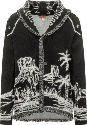 Alanui Black Jacquard Cardigan