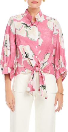 Fifteen Twenty Sawyer Tie Front Top in Floral Print at Nordstrom, Size X-Small