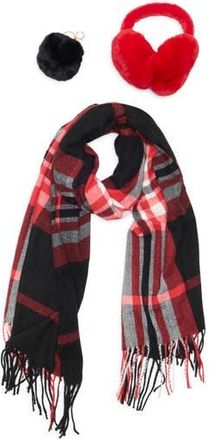 Nanette Lepore Scarf, Earmuff & Keychain Accessory Set in Red at Nordstrom Rack