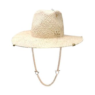 Ruslan Baginskiy Hats, unisex, Beige, Size: L Chain Strap Fedora Hat
