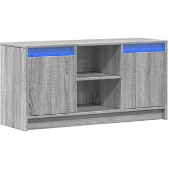 vidaXL Vidaxl - Mueble De Tv Con Led Madera Ingenier&iacute;a Gris Sonoma 100x34x50 Cm