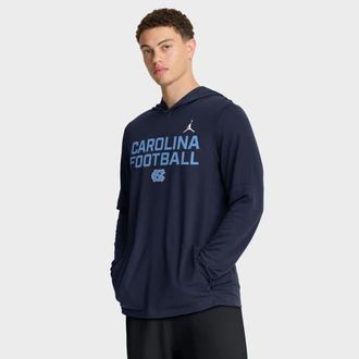 Jordan Brand Mens Jordan Brand Navy North Carolina Tar Heels 2025 Sideline Dri-FIT Long Sleeve Hoodie T-Shirt at Nordstrom, Size Xx-Large