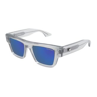 Montblanc MB0253S 004 Transparent Grey/Blue Mirror