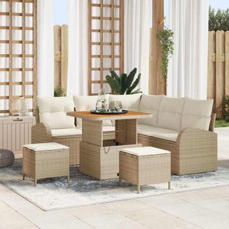 vidaXL Conjunto De Sof&aacute; De Jard&iacute;n 8 Pcs Beige, Crema 80 X 80 X 71 Cm Vidaxl