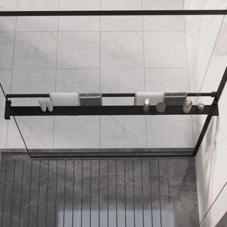 vidaXL Estante Para Pared De Ducha Aluminio Negro 118 Cm Vidaxl