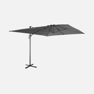 Sweeek 3x4m Rectangular Cantilever Parasol in Grey