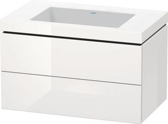 Duravit Lavamanos Duravit L-cube Con Base Mural, 80x48 Cm, 2 Cajones, Sin