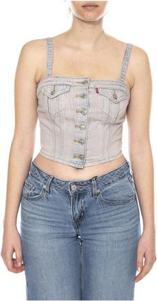 Levi's Denim Tube - Dames - Tops zonder mouwen - Roze - L - Denim - Tops