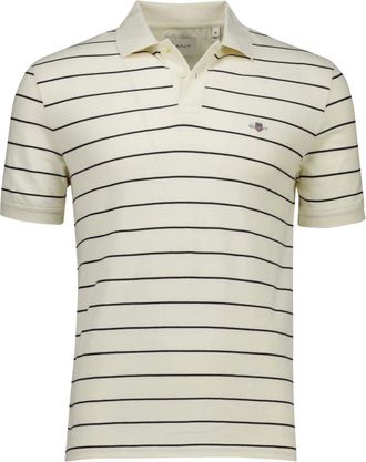 GANT Tops, Heren, Beige, 4Xl, Polo Shirt Korte Mouw Creme