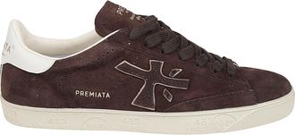Premiata Steven Low-Top Calf Leather Suede Sneakers