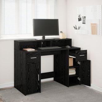 Berkfield Home Desk Black Oak 120x55x91 cm Engineered Wood | Size: 120 x 55 x 91 cm
