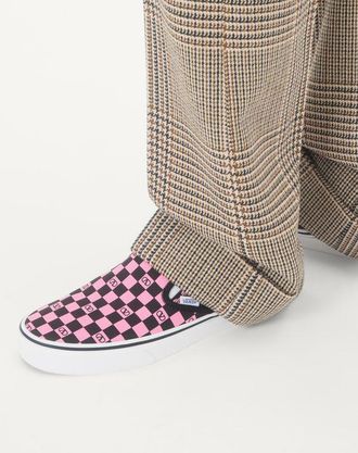 Valentino Garavani Sneaker Slip-On Valentino Garavani And Vans In Tessuto Con Stampa Vlogo Checkerboard Uomo PINK ORCHID/NERO 42.5