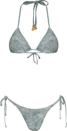Amir Slama x Jade Picon tie floral-print bikini - Blue