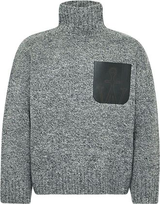 J.W.Anderson Grey Leather Pocket Turtleneck