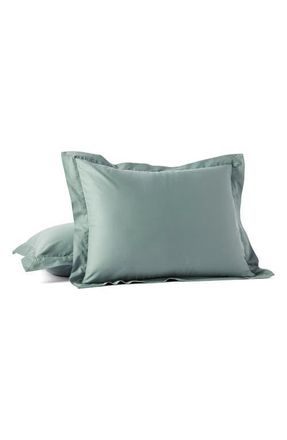 Coyuchi Cloud Soft Organic Cotton Cotton Sateen Sham in Sage at Nordstrom, Size Standard