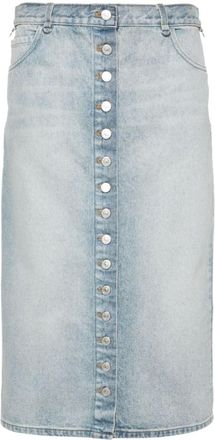 Courrèges Sky Blue Denim Midi Skirt