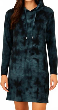 French Kyss Marble Wash Hooded Dress In Storm