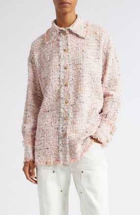 Balmain Multicolor Tweed Overshirt in Aaa Multi at Nordstrom, Size 42