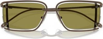 Diesel Rechthoekige Metalen Zonnebril 100% UV - unisex - Zonnebrillen - Bruin - 57 MM - Accessoires
