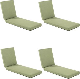 EDÈN JARDÍ Pack 4 cojines tumbona para jardín repelente al agua verde
