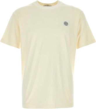 Stone Island Off White Crewneck Logo T-Shirt
