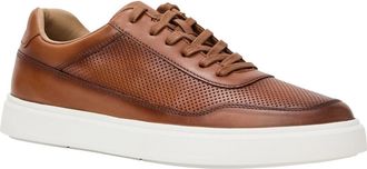 Andr&eacute; Assous Andrew Perforated Leather Sneaker in Cognac Perf at Nordstrom, Size 11.5