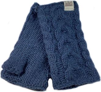 KuSan Thick Yarn Cable Knit Wool Handwarmers/Fingerless Gloves (PK1128/KU2203) (Navy)