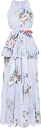 Zimmermann Everley maxi dress - women - Cotton/Cotton - 2 - Blue