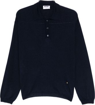 Moschino Blue Logo Knit Polo