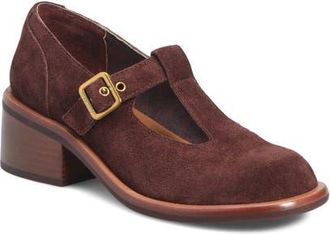 Kork-ease Jesse Leather T-Strap Pump in Burgundy Suede at Nordstrom, Size 9.5