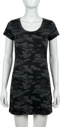 Z Supply Payton Camo Tee Dress In Dark Charcoal