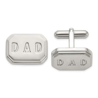 Diamond2Deal Stainless Steel Polished Enameled Dad Cufflinks