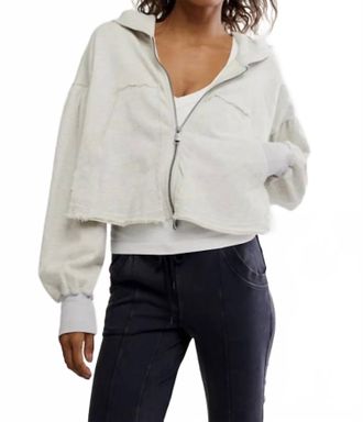 Free People Movement Dream Team Zip Up Top In Light Heather Grey