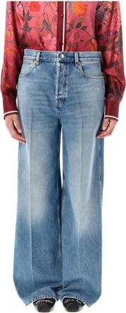 Gucci Wide Jeans, female, Blue, Size: W26 Denim Palazzo