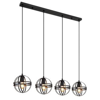 Netlighting Tamara II Bar Pendant Ceiling Light Matt Black 4x E27