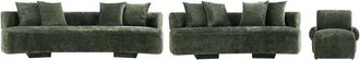 Manhattan Comfort 3Pc Modern Verandah Chenille 112In Sofa, 90.6In Sofa, & Accent Chair