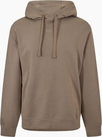 HUGO BOSS Mens Hooded Neck Drop Shoulder Sweatshirt - Grey - Size: 42