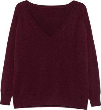 Plan C Plan C, Truien & Vesten, Dames, Paars, S, Maglia SC. V M/L Back TO Front