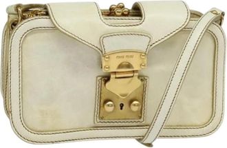 Miu Miu Tweedehands leren schoudertassen - Dames - Vintage Schoudertas - Wit - ONE Size - Vintage