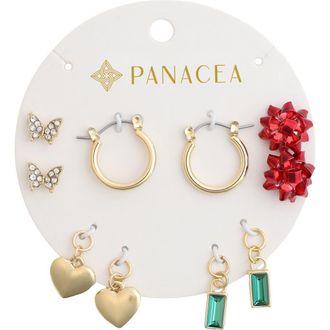 Panacea 5-Pack Assorted Stud, Charm & Hoop Earrings Set in Red at Nordstrom Rack