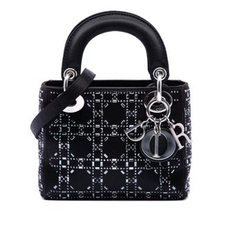 Dior Pre-owned Dior Mini Satin Cannage Crystal Embellished Lady Dior Ladies Q683IF8KEU3R39OG