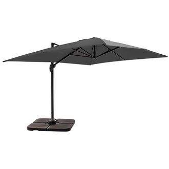 Oviala Parasol 4x3m 360&deg; incl. + 4 losetas para llenar gris