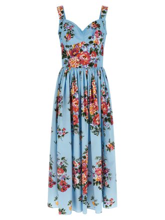 Dolce & Gabbana Blue Cotton Long Womens Dress
