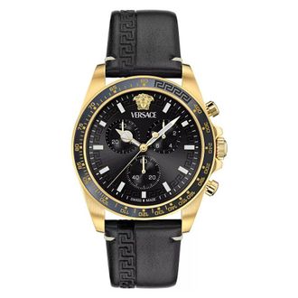 Versace Greca Chrono Wave Chronograph Quartz Black Dial Mens Watch VE0H00225