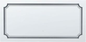 Beliani Beliani - Specchio da muro rettangolare in argento con led 120 x 60 cm Arromachnes